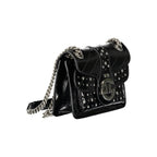 Gaelle Paris Black Polyurethane Women Shoulder Bag