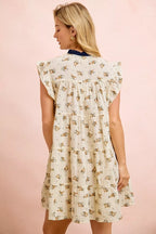 YSONA BiBi Floral Multi-tiered Dress With Ruffles And Front Tie — side view | Women's Dress