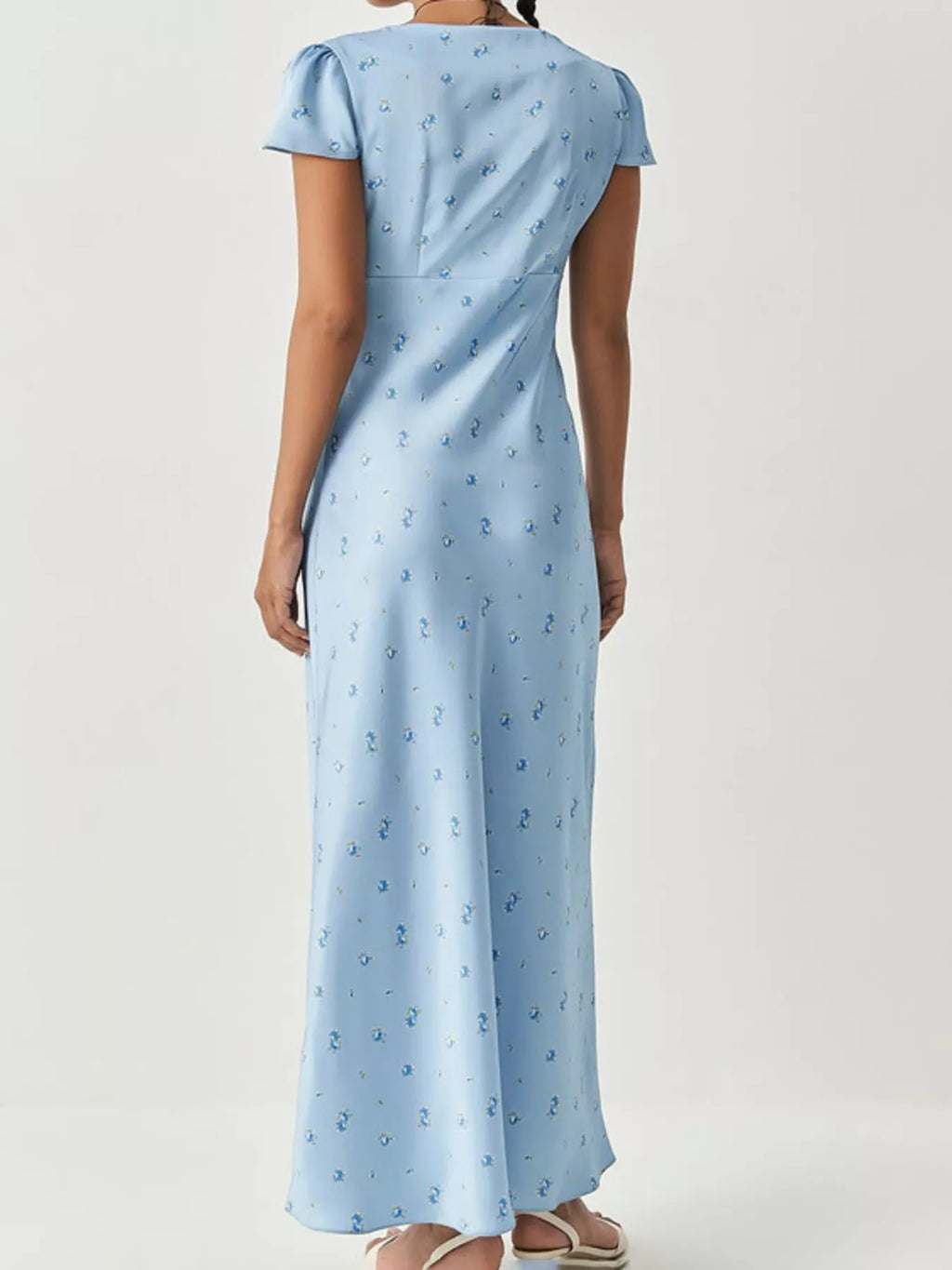 YSONA V-Neck Cap Sleeve Maxi Dress — back view | Women's Dress | Shop YSONA