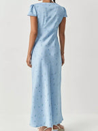 YSONA V-Neck Cap Sleeve Maxi Dress — back view | Women's Dress | Shop YSONA