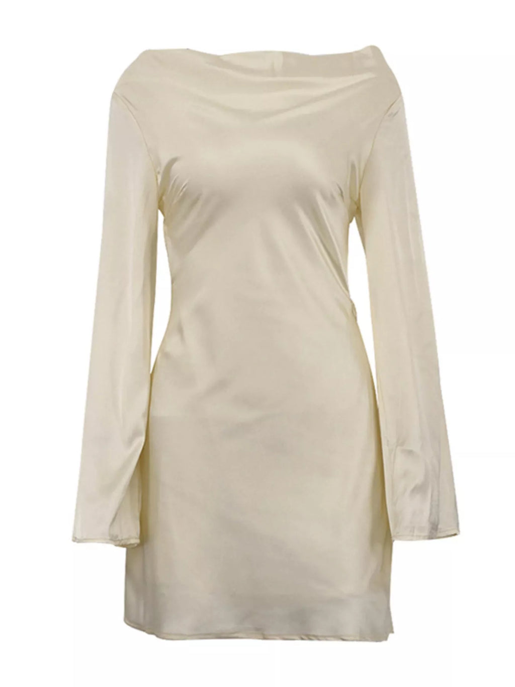 YSONA Backless Long Sleeve Mini Dress — fabric detail | Women's Dress | Shop YSONA