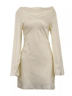 YSONA Backless Long Sleeve Mini Dress — fabric detail | Women's Dress | Shop YSONA