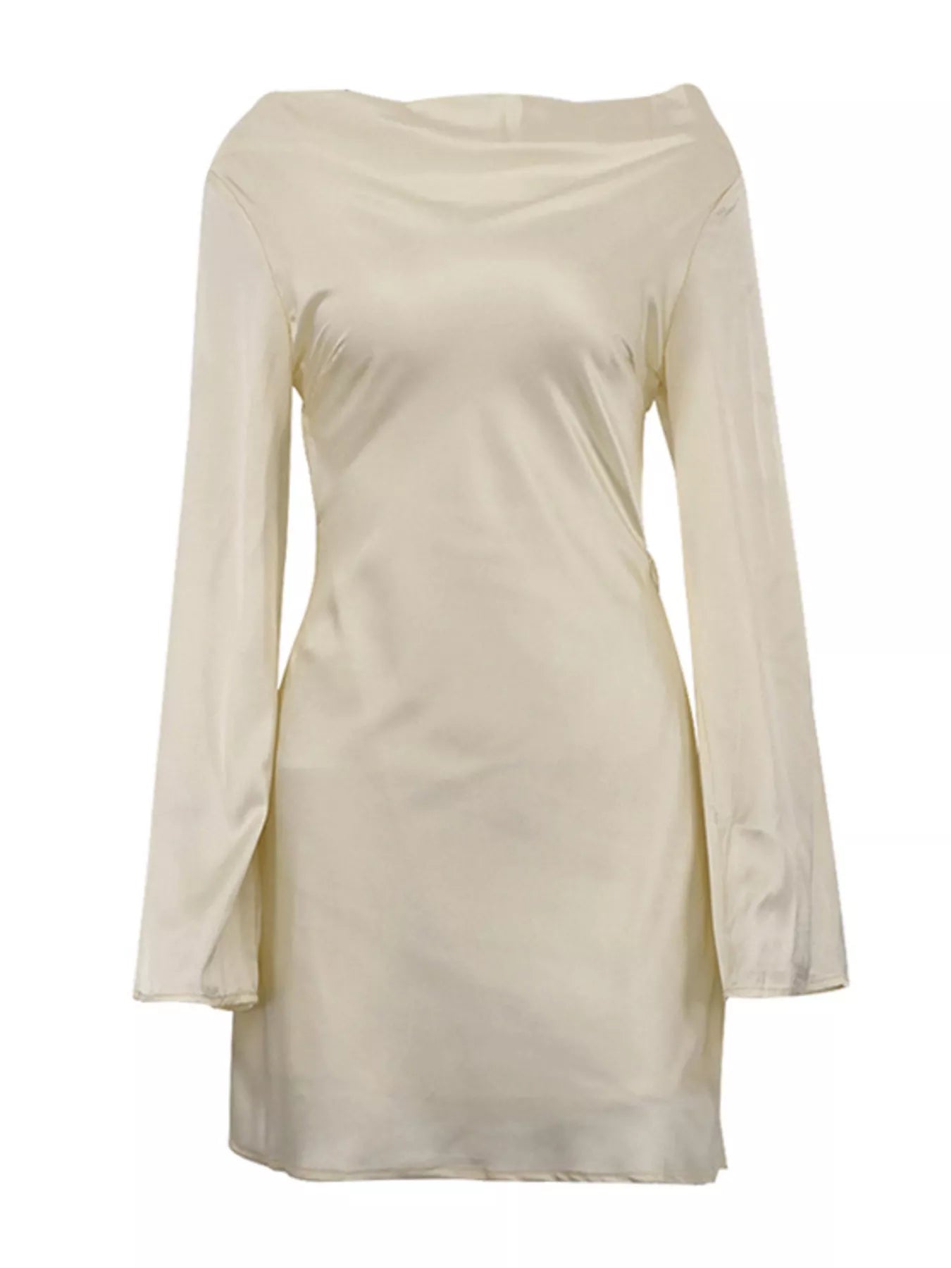 YSONA Backless Long Sleeve Mini Dress — fabric detail | Women's Dress | Shop YSONA