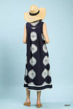 YSONA Umgee Sleeveless Geometric Midi Dress — side view | Women's Dress | Shop YSONA