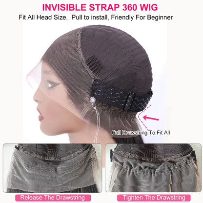 Chocolate Brown Invisible Strap 360 Full HD Lace Deep Wave Wig – Glueless 250% Density