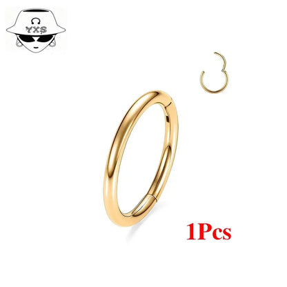 1/10PCS ASTM F136 G23 Titanium Hinged Hoop Nose Rings 20G 18G 16G Septum Ring Body Piercing Jewelry Helix Cartilage Rook Earring