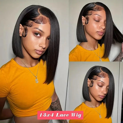 Straight Bob Wig – 13x4 HD Lace Frontal, Pre-Plucked 250% Density