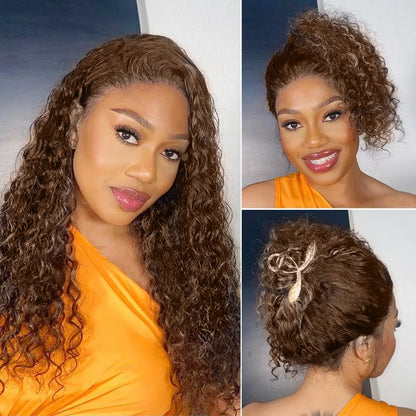 Chocolate Brown Invisible Strap 360 Full HD Lace Deep Wave Wig – Glueless 250% Density