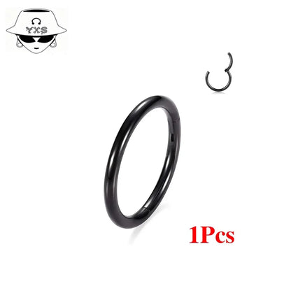 1/10PCS ASTM F136 G23 Titanium Hinged Hoop Nose Rings 20G 18G 16G Septum Ring Body Piercing Jewelry Helix Cartilage Rook Earring