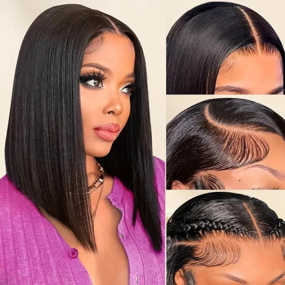 Straight Bob Wig – 13x4 HD Lace Frontal, Pre-Plucked 250% Density