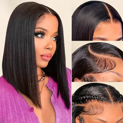 Straight Bob Wig – 13x4 HD Lace Frontal, Pre-Plucked 250% Density