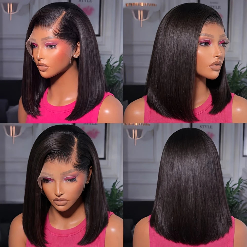 Straight Bob Wig – 13x4 HD Lace Frontal, Pre-Plucked 250% Density