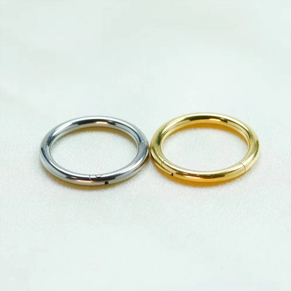 1/10PCS ASTM F136 G23 Titanium Hinged Hoop Nose Rings 20G 18G 16G Septum Ring Body Piercing Jewelry Helix Cartilage Rook Earring