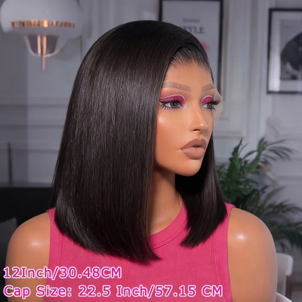 Straight Bob Wig – 13x4 HD Lace Frontal, Pre-Plucked 250% Density