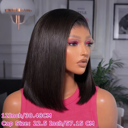 Straight Bob Wig – 13x4 HD Lace Frontal, Pre-Plucked 250% Density