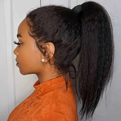 Kinky Straight Glueless Lace Front Wig – 13x4 & 5x5 HD Closure, 250% Density