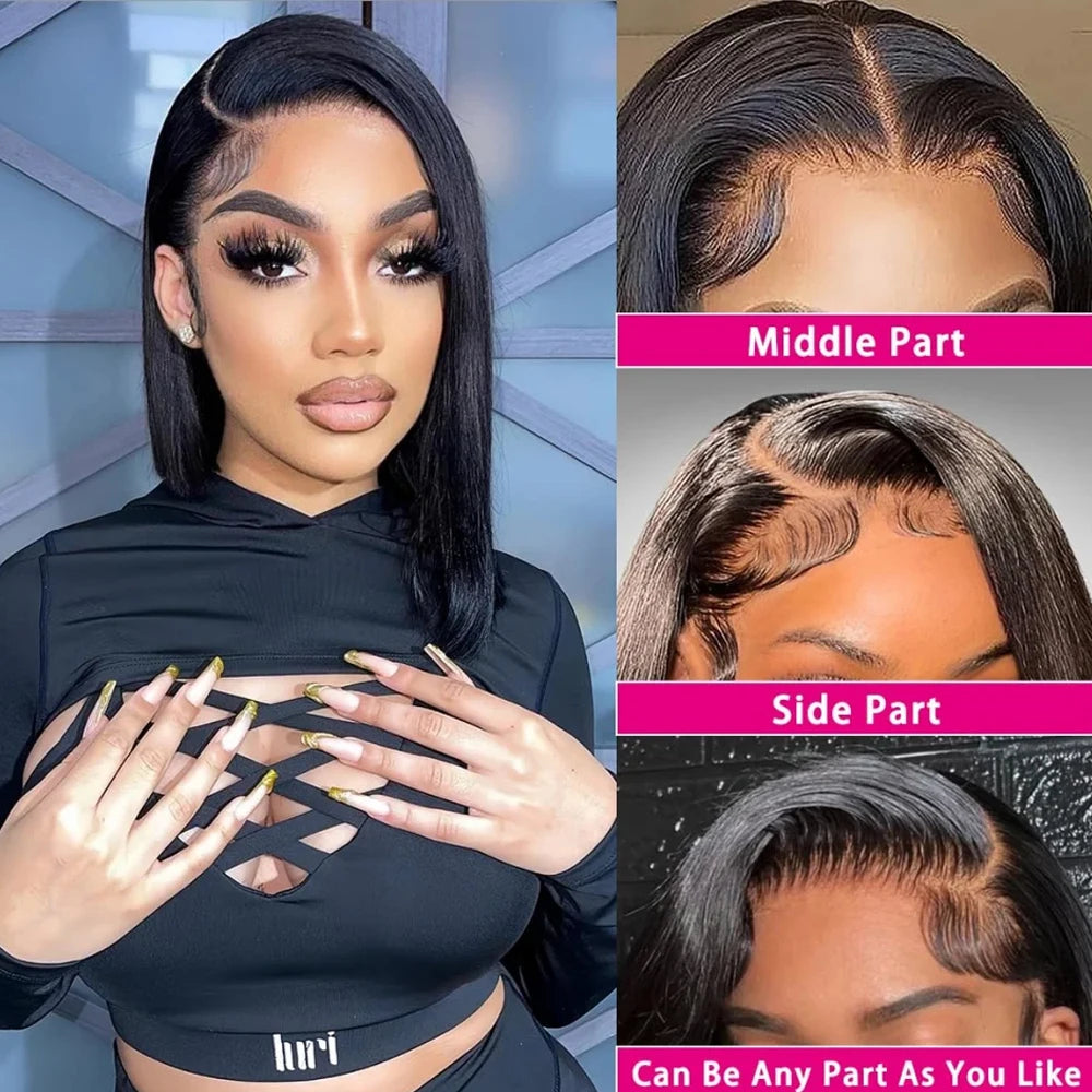 Straight Bob Wig – 13x4 HD Lace Frontal, Pre-Plucked 250% Density