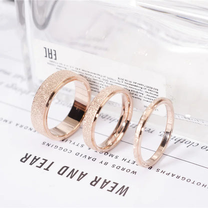Le.Baiser 2-6mm Stainless Steel Frosted Couple Knuckle Rings Minimalist Rings For Women and Men JR2170