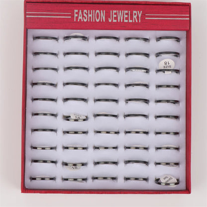 10pcs/lot Multicolor Smooth Stainless Steel Polishing Rings Width 2mm-8mm For Women Men Width 2mm-8mm