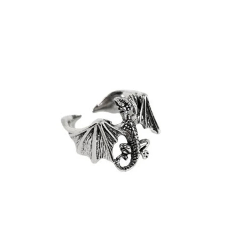 Retro Peacock Frog Ring Men Women Fashion Alloy Rings Animal Wings Hip Hop Rock Jewelry Gift Resizable Wholesale