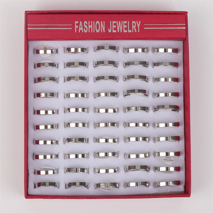 10pcs/lot Multicolor Smooth Stainless Steel Polishing Rings Width 2mm-8mm For Women Men Width 2mm-8mm