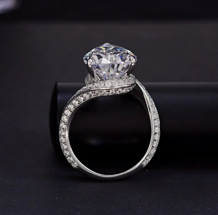 Deluxe Water Drop 18ct Moissanite Diamond Ring 100% Original 925 sterling silver Engagement Wedding band Rings for Women Jewelry