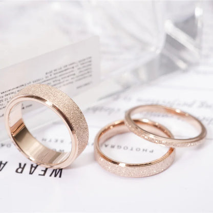Le.Baiser 2-6mm Stainless Steel Frosted Couple Knuckle Rings Minimalist Rings For Women and Men JR2170