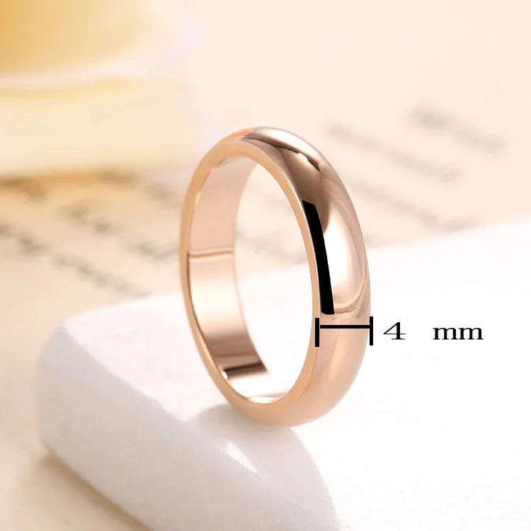 Le.Baiser High quality Simple Round Men Rings female Rose Gold color wedding rings for women Lover's fashion Jewelry  Gift