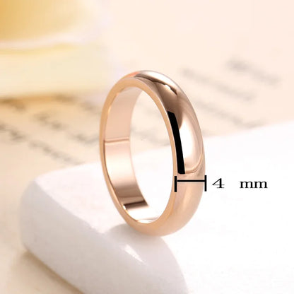 Le.Baiser High quality Simple Round Men Rings female Rose Gold color wedding rings for women Lover's fashion Jewelry  Gift