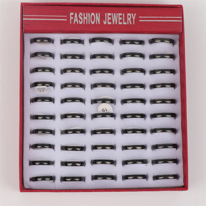 10pcs/lot Multicolor Smooth Stainless Steel Polishing Rings Width 2mm-8mm For Women Men Width 2mm-8mm
