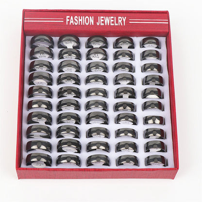 10pcs/lot Multicolor Smooth Stainless Steel Polishing Rings Width 2mm-8mm For Women Men Width 2mm-8mm