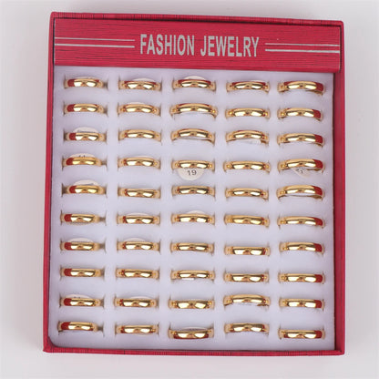 10pcs/lot Multicolor Smooth Stainless Steel Polishing Rings Width 2mm-8mm For Women Men Width 2mm-8mm