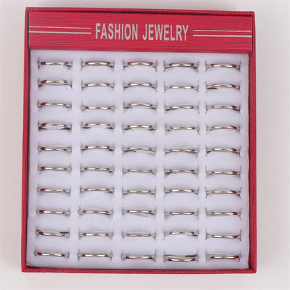 10pcs/lot Multicolor Smooth Stainless Steel Polishing Rings Width 2mm-8mm For Women Men Width 2mm-8mm