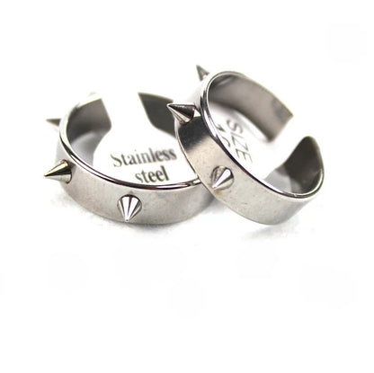 Rivets Ring NEW Punk 3 Rivet Stainless Steel Couple Rings Perceived Temperature Mood Discolor Stainless Steel Rings 20020