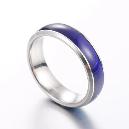 Rivets Ring NEW Punk 3 Rivet Stainless Steel Couple Rings Perceived Temperature Mood Discolor Stainless Steel Rings 20020