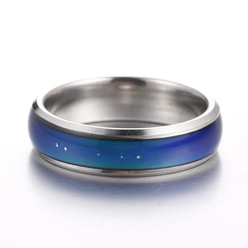 Rivets Ring NEW Punk 3 Rivet Stainless Steel Couple Rings Perceived Temperature Mood Discolor Stainless Steel Rings 20020