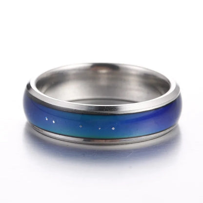 Rivets Ring NEW Punk 3 Rivet Stainless Steel Couple Rings Perceived Temperature Mood Discolor Stainless Steel Rings 20020