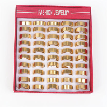 10pcs/lot Multicolor Smooth Stainless Steel Polishing Rings Width 2mm-8mm For Women Men Width 2mm-8mm