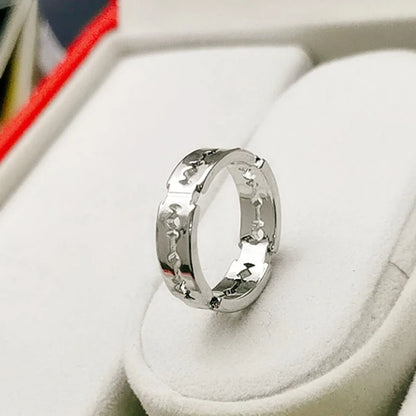 Charm Stainless Steel Hip Hop Bladed Ring Fashion Punk Rock Black  Silver Color Ring Lover Couple Rings for Man And Women Ring