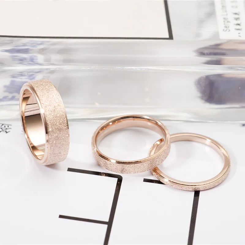Le.Baiser 2-6mm Stainless Steel Frosted Couple Knuckle Rings Minimalist Rings For Women and Men JR2170