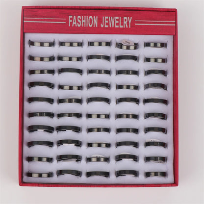 10pcs/lot Multicolor Smooth Stainless Steel Polishing Rings Width 2mm-8mm For Women Men Width 2mm-8mm