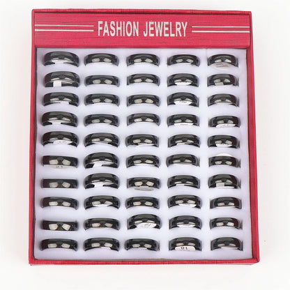 10pcs/lot Multicolor Smooth Stainless Steel Polishing Rings Width 2mm-8mm For Women Men Width 2mm-8mm