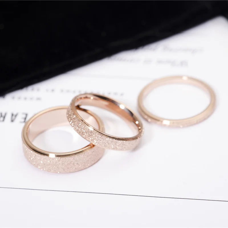 Le.Baiser 2-6mm Stainless Steel Frosted Couple Knuckle Rings Minimalist Rings For Women and Men JR2170
