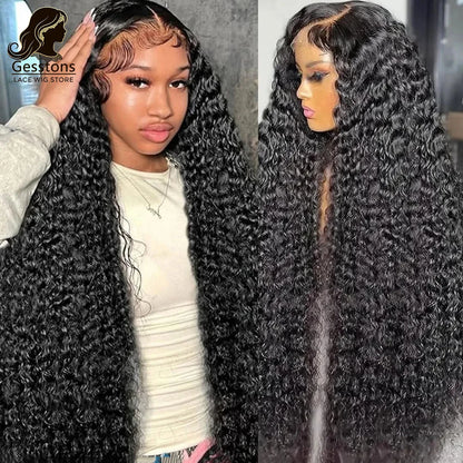Deep Wave Curly 13x4 & 13x6 HD Lace Frontal Wig – 360 Water Wave Remy, 40–42 Inch