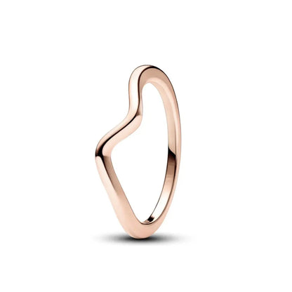 Rose Gold Clor Flower Heart Pink Ring New Hot Selling  Rings Suitable For  Matching DIY Birthday Gift 925 Silver