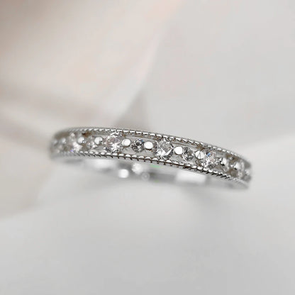 Trendy Elegant Dainty Rings For Women Romantic Women's Ring Shiny Zircon Gold Color Thin Finger Ring Accessories Jewelry KCR088