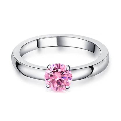DIY 1.5 CT Solitaire Engagement Rings Wedding Bands Interchangeable Stainless Steel Round Cubic Zirconia Promise Rings for Her