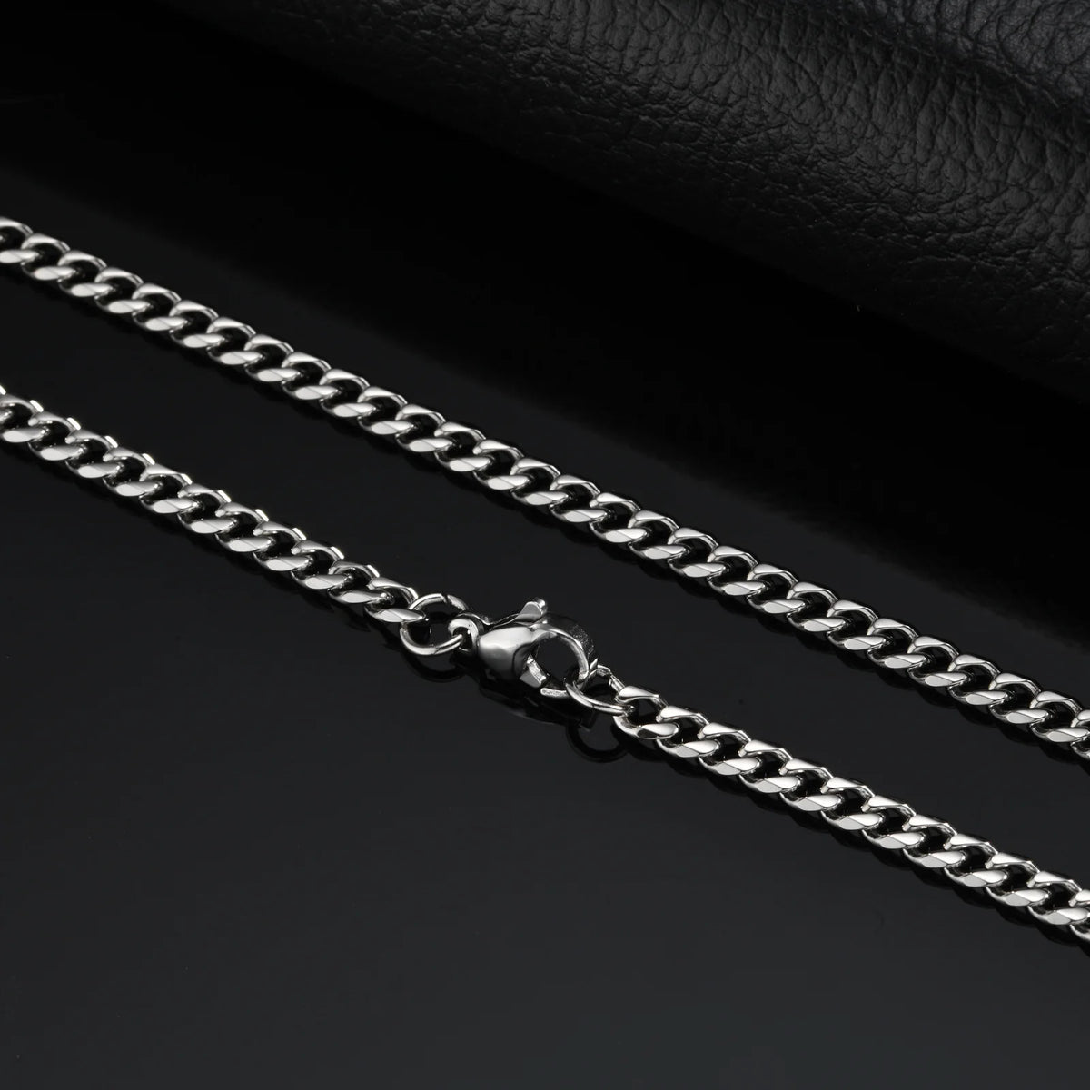 Punk Silver Color Chain Necklace for Men Women,Hip Hop Stainless Steel Braided Link Chokers,Classic Metal Jewelry Gift