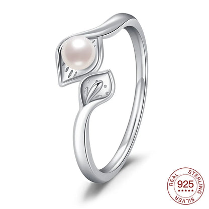 New Rings 925 Sterling Silver Ring Original Silver Pearl Ring For Women Luxury Zircon Simple Finger Ring Lover Jewelry Gifts