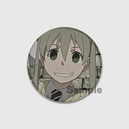 58MM Anime Soul Eater Pins Tinplate Brooch Figure Badge Handmade Brooches for Backpack Clothes Decoration Fashion Jewelry Gifts